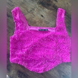 NWOT sequined corset top